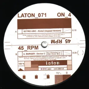 Ectro Usic / Andreas Burger – Kratal / Device C (DJ Sotofett's 808 Club Mix)