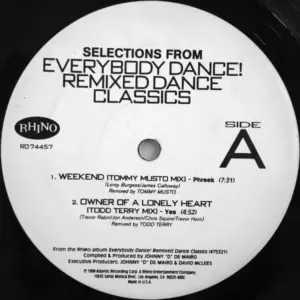 Various – Selections From Everybody Dance! Remixed Dance Classics