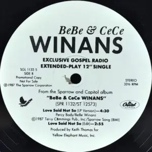Bebe & Cece Winans – Exclusive Gospel Radio Extended-Play 12" Single