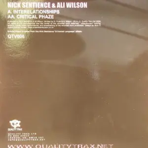 Nick Sentience & Ali Wilson – Interelationships / Critical Phaze