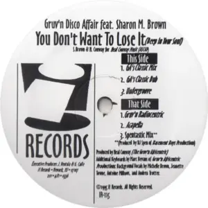 Gruv'n Disco Affair Featuring Sharon Brown – You Don't Want To Lose It (Deep In Your Soul)