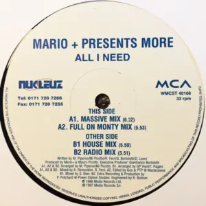 Mario Più Presents More (2) – All I Need