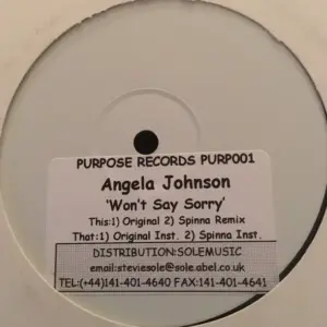 Angela Johnson – Won't Say Sorry