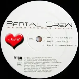 Serial Crew aka Muttonheads / Mathieu Bouthier / Demon Ritchie – Need  U