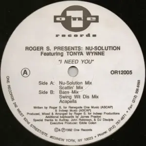 Roger Sanchez Presents Nu-Solution Featuring Tonya Wynne – I Need You