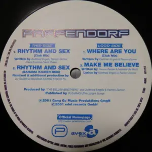 Paffendorf – Rhythm And Sex / Where Are You / Make Me Believe