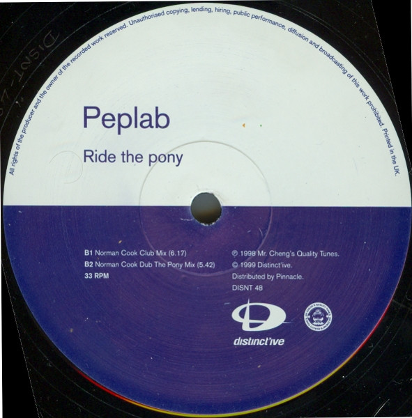 Ride The Pony (Incl. Norman Cook Remixes) - Secondary image